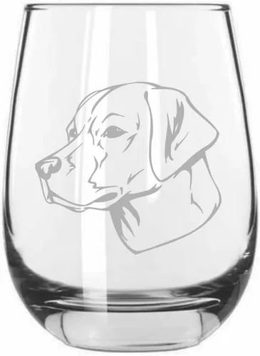Vista 201 de Shar Pei (chino) - Vaso de vino sin tallo grabado para perro, 15.25 onzas