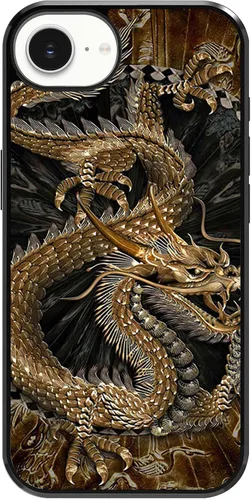 Vista 34 de Funda para iPhone Air - Funda de teléfono con patrón de dragón dorado chino - Funda de TPU con protección de absorción de impactos