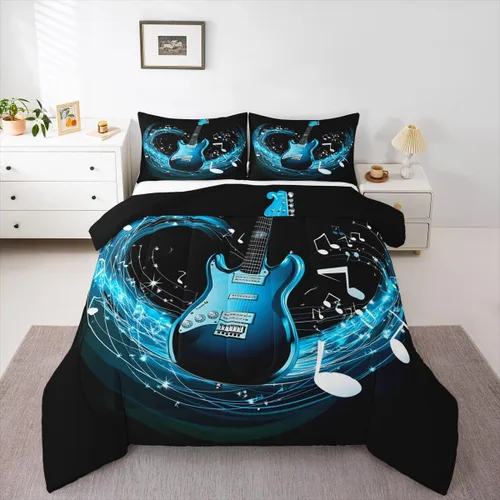 Vista 41 de Juego de ropa de cama rústica de granja color verde azulado con puerta de granero de madera, edredón de plumas tamaño Queen, decoración occidental