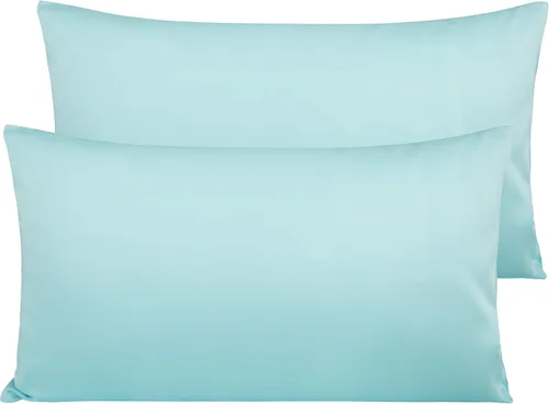 Vista 33 de NTBAY Fundas de Almohada de Algodón Egipcio Queen - Juego de 2, Fundas de Almohada de Algodón de 500 Hilos - Fundas de Almohada Suaves
