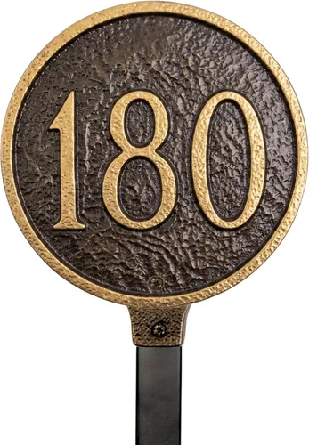 Vista 20 de Montague - Placa circular de metal con estaca para césped, 6.5 x 6.5 pulgadas, cobre antiguo/cobre