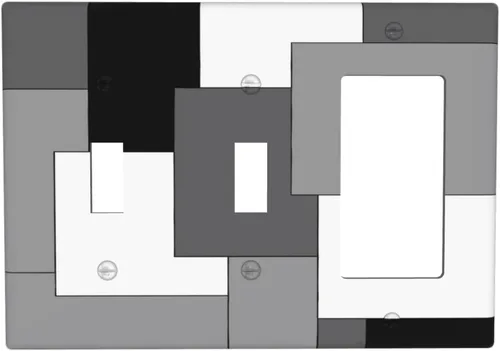 Vista 189 de Taupe Beige Marrón Gris Abstracto Arte 1-Banda Interruptor de Luz Doble de Recepción Placa de Pared Toma Cubiertas Eléctricas Decorativas Modernas