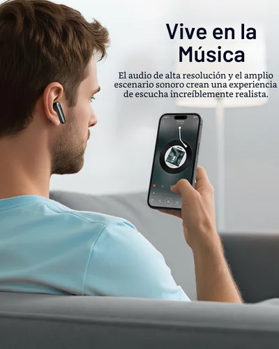 Vista 7 de kurdene Auriculares inalámbricos Bluetooth, Bluetooth 5.4, auriculares de 42 horas de reproducción larga con micrófonos para llamadas claras