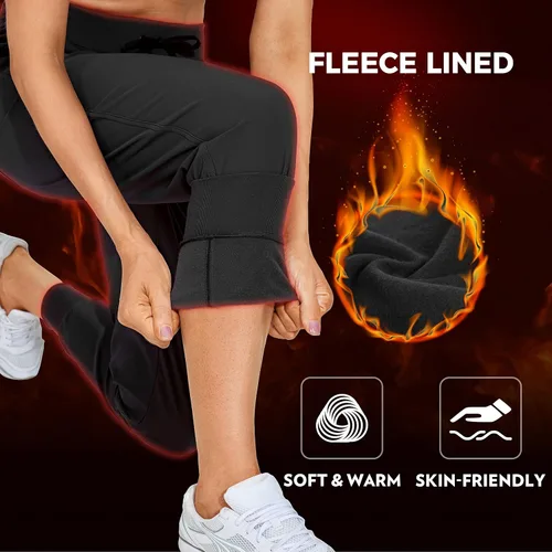 Vista 2 de CRZ YOGA Pantalones deportivos de entrenamiento con forro polar para mujer de 275 pulgadas impermeables para correr atletismo senderismo térmico