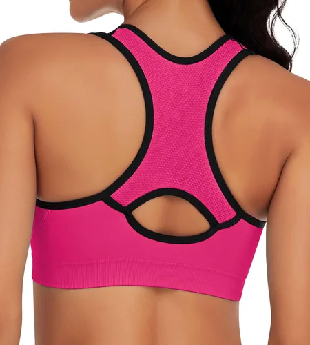 Vista 3 de MIRITY - Brasier deportivo de alto impacto con espalda cruzada para mujer