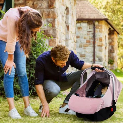 Vista 9 de Fundas de asiento de coche para bebé, funda de asiento de automóvil de verano para bebé con ventana de malla transpirable ajustable y bolsillo