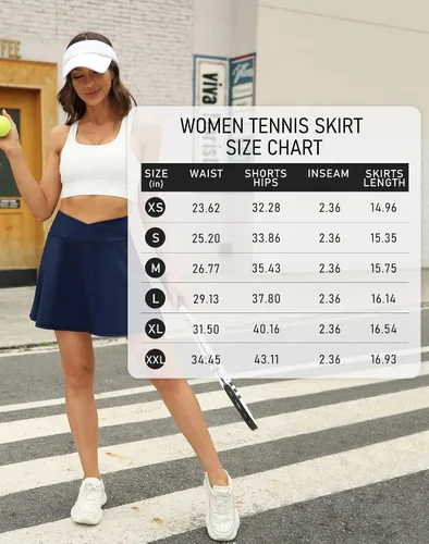 Vista 6 de LouKeith Faldas de tenis para mujer, plisadas, cruzadas, de cintura alta, atléticas, para entrenamiento, golf, faldas con bolsillos cortos