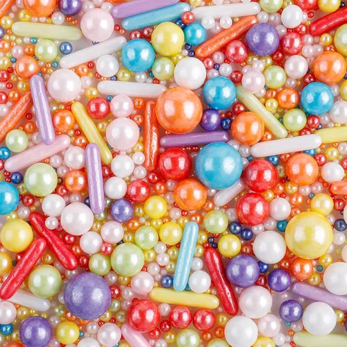 Vista 14 de Gránulos de perlas negras para decoración de pasteles, 6 tamaños de perlas Negro