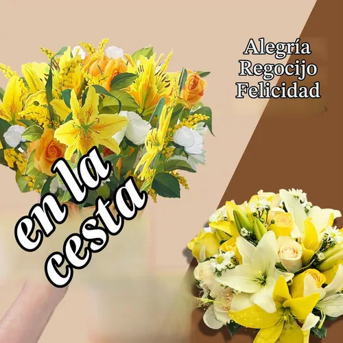 Vista 2 de Tarjeta grande de papel para cesta de flores, tarjetas desplegables, 9 pulgadas con tarjeta de notas y sobre - Sunshine in Basket