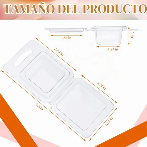 Vista 3 de Moldes de cera derretida Wesiti – 50 piezas de conchas transparentes vacías de plástico para velas sin mecha, moldes de chocolate DIY, moldes