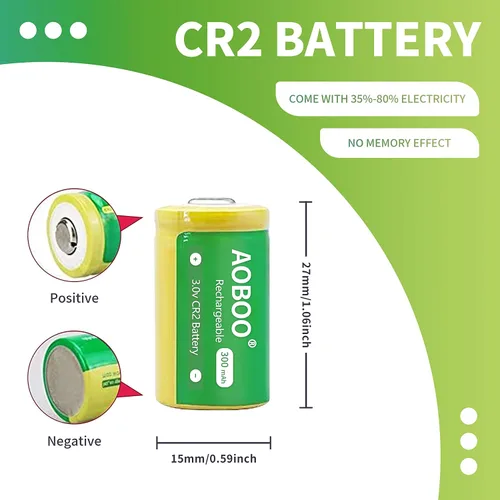 Vista 3 de 4 pilas CR2 15270 de 3 voltios 300 mAh + cargador de batería recargable rápido de 3 V CR2