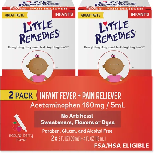 Vista 8 de Little Remedies Medicina para bebés, fiebre infantil y alivio del dolor con acetaminofeno, sabor a bayas, 2 onzas líquidas