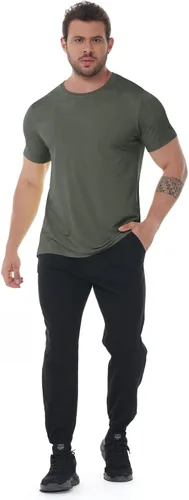 Vista 5 de Camiseta casual de verano 2024 para hombre, transpirable, manga corta, ajuste holgado, para entrenamiento, absorbe la humedad, camiseta casual