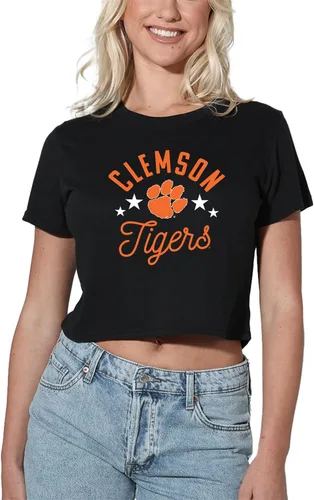 Vista 378 de Colección oficial de camisetas con diseño de mascota desgastada para mujer, color negro Grizzlies del estado de Adams