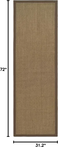Vista 153 de Alfombra de sisal Safavieh, de color maíz y negro, tejida a mano, de la colección de fibras naturales; 5 x 8 pulgadas, NF441A, Tela, Gris / Gris