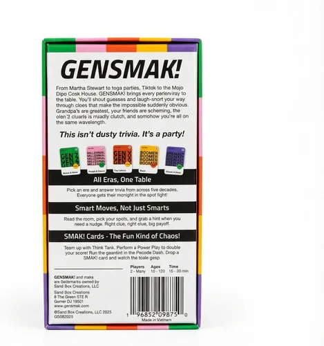 Vista 3 de GENSMAK! Juego de fiesta - Atractivo juego de trivia multigeneracional con pistas cómicas - Divertido para familiares y amigos, adultos