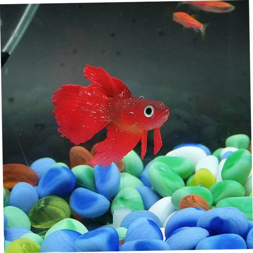 Vista 4 de Decoración botánica de silicona Betta Fish artificial Betta Estatua de pez artificial simulación de peces falsos Betta Tropical Fish Ornamento