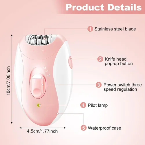 Vista 8 de Depiladoras para mujeres, depiladora facial para mujeres, depiladora facial inalámbrica con 2 velocidades, dispositivo de eliminación de vello