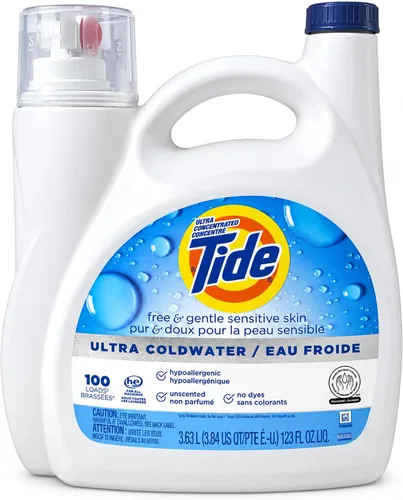 Vista 13 de Tide Free & Gentle Liquid Laundry Detergent, 80 Loads, 105 fl oz, Tide Laundry Detergent, Clean Laundry Detergent