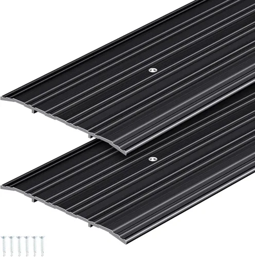 Vista 9 de Tandefio 2 unids 4" X 1/4" X 36" aluminio Saddle puerta umbral, plata Plateado
