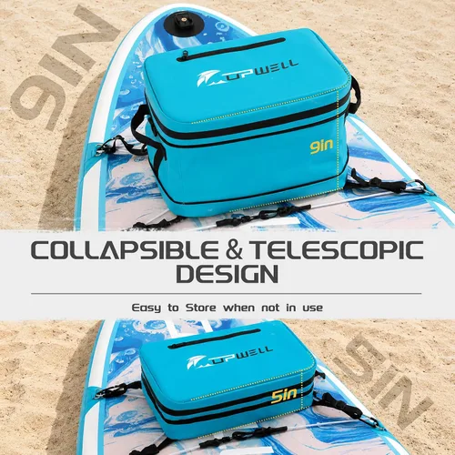 Vista 3 de UPWELL Accesorios para tabla de remo, bolsa enfriadora impermeable de SUP con cremallera de TPU, bolsa seca de PVC, 30 latas, bolsa enfriadora