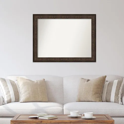Vista 1081 de Amanti Art Espejo de pared personalizado no biselado (25 x 25 pulgadas), marco de bronce acentuado, varios tamaños personalizados, espejo de baño
