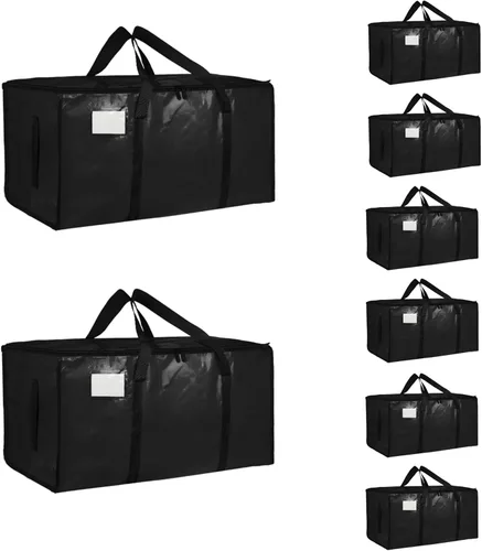 Vista 50 de Paquete de 4 bolsas de mudanza extra grandes y resistentes, bolsas de almacenamiento impermeables con asas y cremalleras, plegables para dormitorio