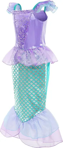 Vista 2 de Disfraz de sirena pequeña para niñas, disfraz de sirena de princesa, disfraz de Halloween para niñas pequeñas