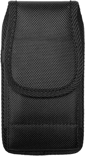 Vista 4 de Funda de nailon para teléfono celular para Google Pixel 5, Alcatel Insight, Tetra, Verso, Samsung Galaxy S10e, J3, LG Aristo 3/2 - Funda vertical