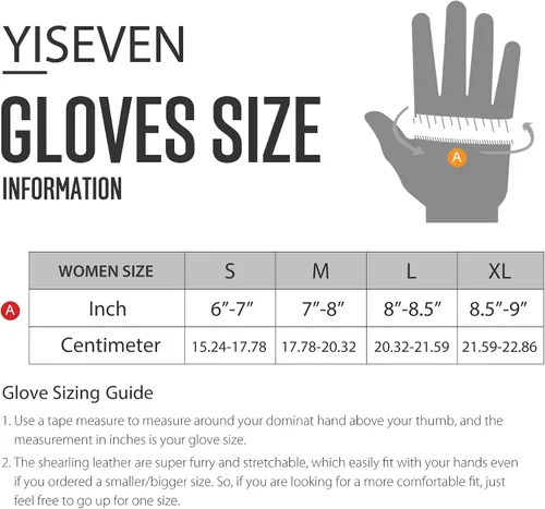Vista 6 de YISEVEN Guantes de piel de oveja merino para mujer