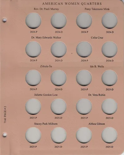 Vista 4 de Dansco Álbum de monedas de cuarto de mujer estadounidense 2022-2025#7141 Mujeres americanas con funda