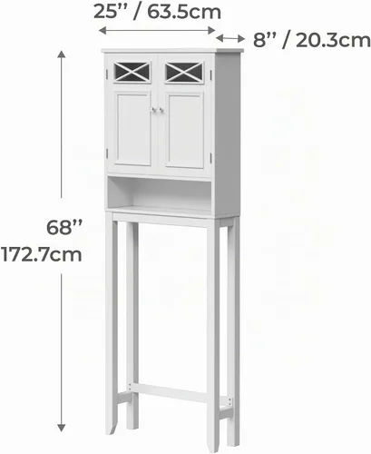 Vista 3 de Teamson Home Dawson - Armario Etagere de madera para baño de 2 puertas
