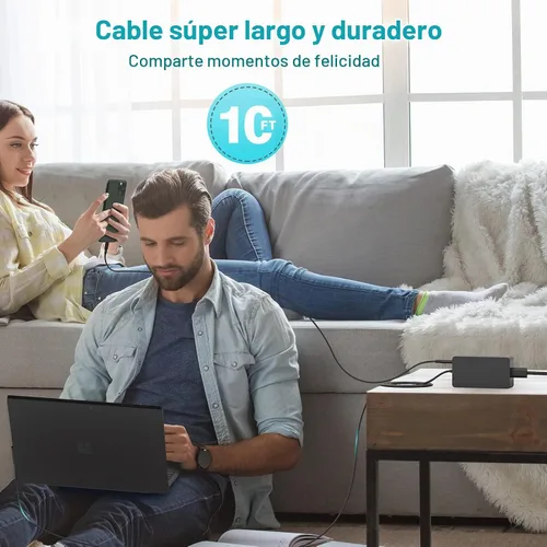 Vista 7 de Cargador para portátil de 65 W compatible con Microsoft Surface Pro 11, 10