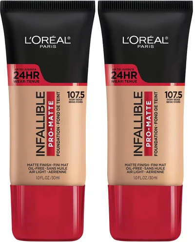 Vista 30 de L'Oreal Paris Cosmetics Makeup Infallible Pro-Matte - Base líquida de larga duración, True Porcelain, 1 onza líquida.