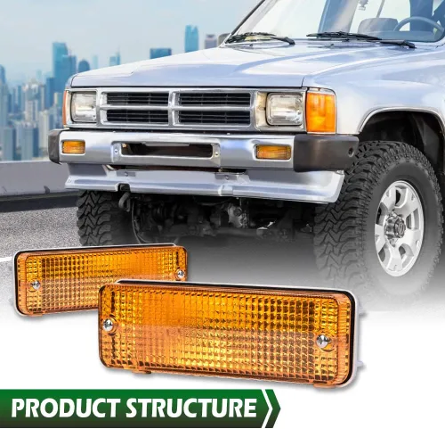 Vista 9 de GRAND ORANGE Juego de luces de giro y estacionamiento delanteras, compatibles con Toyota 4Runner 1984-1989 y Toyota Pickup 1984-1988 8151089130