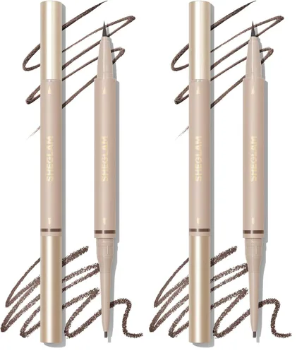 Vista 9 de SHEGLAM Lápices de cejas de doble cara Crema Impermeable Larga Duración Ojo Cejas Pluma Maquillaje - 02 Rubio