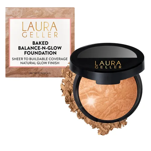 Vista 19 de LAURA GELLER NEW YORK Baked Balance-N-Glow Base Iluminadora - Porcelana - Cobertura Modulable de Transparente a Ligera - Acabado Satinado 01
