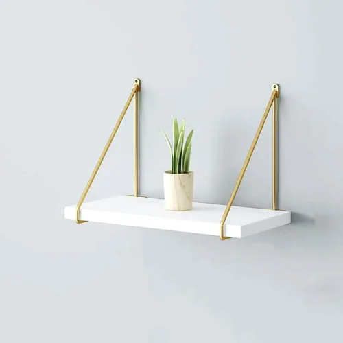 Vista 3 de Soporte para estante de pared de hierro forjado para decoración del hogar, dormitorio, sala de estar, soporte de estante flotante, con accesorios, 2
