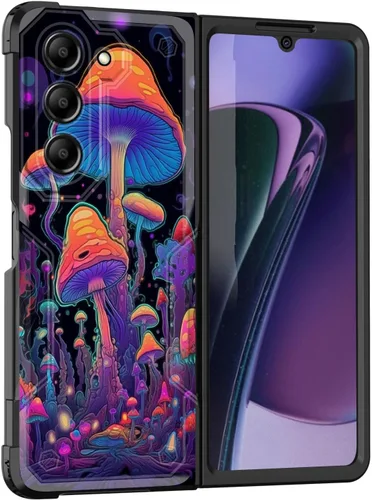 Vista 36 de Funda para Galaxy Z Fold 5 5G 2023, doble capa, protección contra caídas de grado militar de 10 pies, antideslizante, resistente a prueba de golpes