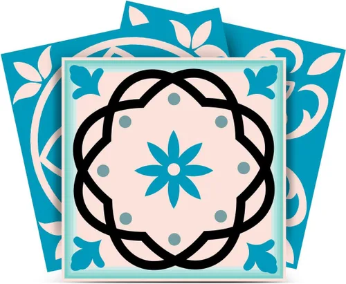 Vista 11 de Juego de 24 pegatinas para azulejos con diseño de talavera, para baño y cocina, fáciles de aplicar, simplemente despegar y pegar para decoración