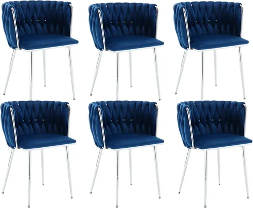 Vista 34 de Juego de 2 sillas de comedor de terciopelo, sillas tapizadas tejidas para sala de estar, sillas modernas de cocina y comedor, sillas decorativas
