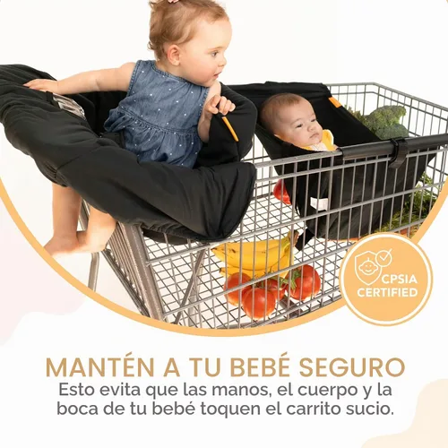 Vista 4 de Binxy Baby Funda para silla alta 2 en 1 y funda para carrito de compras para bebé, funda cómoda para carrito de comestibles, funda de carrito