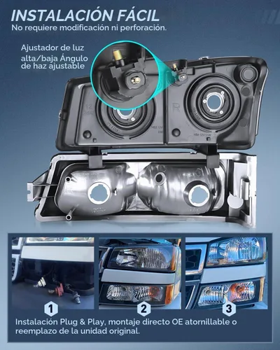 Vista 7 de Faros delanteros Nilight Silverado 2003-2006