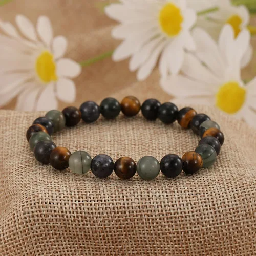 Vista 87 de Crystal Vibe Pulseras de cuentas de 0.315 in para mujeres y hombres, pulseras de cristal con piedras preciosas naturales, tamaño elástico ajustable