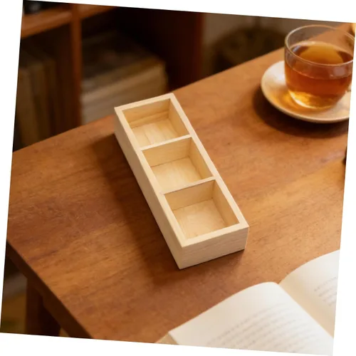 Vista 5 de FOMIYES Wooden Tea Bag Organizer Holder for Counter 3 Compartment
