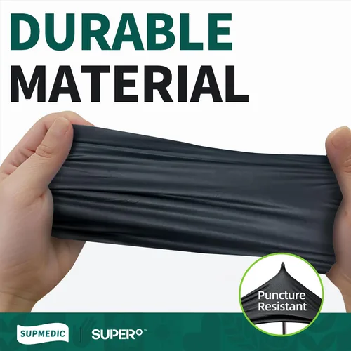 Vista 2 de Supmedic Vinyl Disposable Exam Gloves, Black 4Mil Powder-Free Latex-Free Medical Food Safe Cooking Cleaning Glove 100 &1000Ct