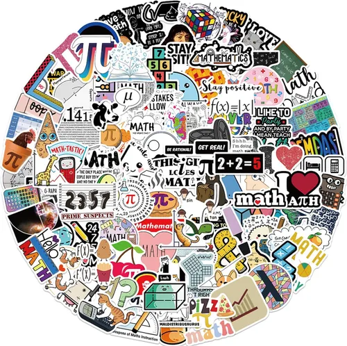 Vista 9 de Calcomanías de matemáticas y ciencias – Geek Graffiti mate impermeable – Grandes recompensas para estudiantes – Decoraciones de día Pi para laptop 1
