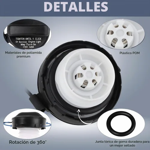 Vista 3 de Tapa de gasolina Tapa de combustible para Nissan Infiniti, Altima 2013-2018, Murano 2015-2020, Versa 2012-2019, Versa Note 2014-2019, Frontier