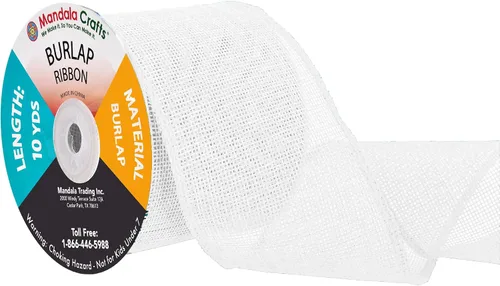 Vista 10 de Mandala Crafts Cinta de arpillera negra de 1.5 pulgadas de ancho para manualidades, rollo de 20 yardas de cinta rústica de arpillera para coronas