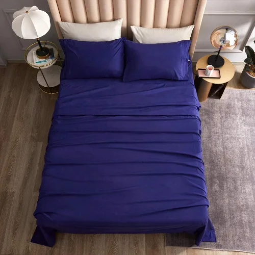 Vista 6 de Juego de sábanas - Ropa de cama de microfibra cepillada - Sábanas y fundas de almohada - Bolsillos profundos - Ajuste fácil - Sábanas transpirables